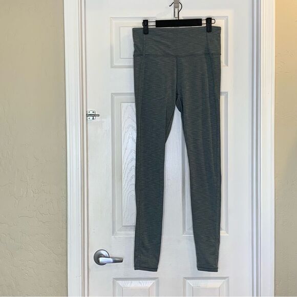 Athleta Elation Over The Heel Tight Leggings Size Medium Heathered Gray - Picture 1 of 9